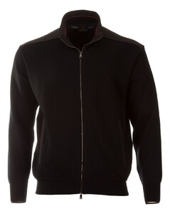 Paul & Shark Pure Wool Full Zip Typhoon Platinum Details Vest Zwart
