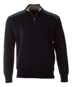 Paul & Shark Pure Wool Half Zip Sweater with Typhoon Platinum Details Pullover Blue Nights