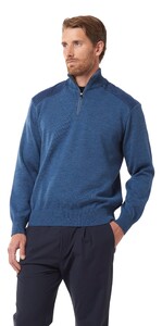 Paul & Shark Pure Wool Half Zip Sweater with Typhoon Platinum Details Pullover Vintage Indigo