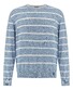 Paul & Shark Riviera Urukai Linen-Cotton Blend Crewneck Trui Blue Bonnet