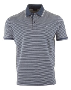 Paul & Shark Shark Badge Jaspe Cotton Pique Polo Shirt Ensign Blue