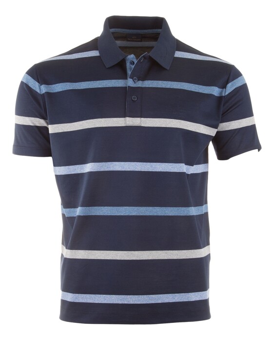 Paul & Shark Shark badge Jaspé Cotton Piqué Poloshirt Blue