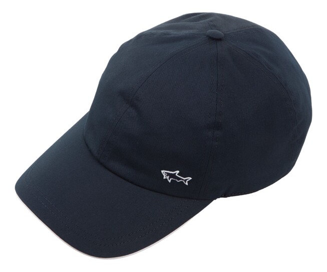 Paul & Shark Shark Badge Light Cotton Baseball Cap Donker Blauw