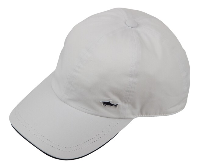 Paul & Shark Shark Badge Light Cotton Baseball Cap Wit