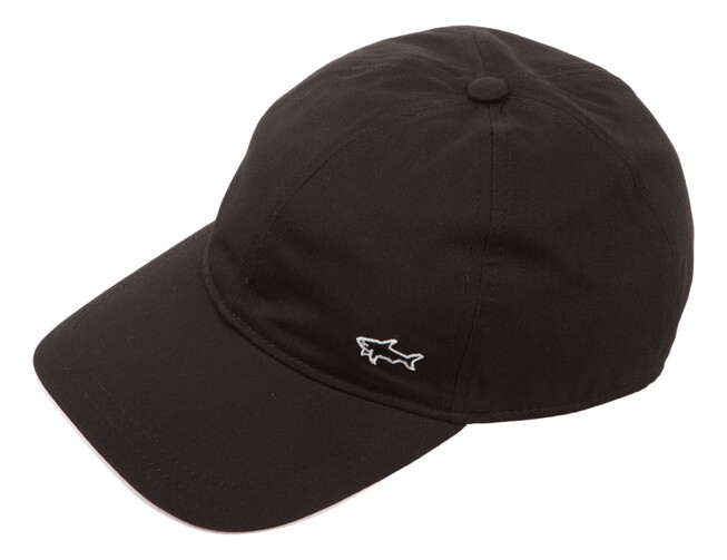 Paul & Shark Shark Badge Light Cotton Baseball Cap Zwart