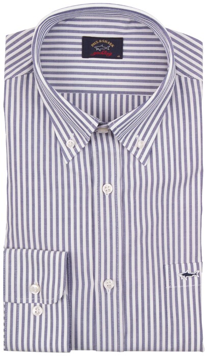 Paul & Shark Shark Basic Oxford Stripe Overhemd Navy