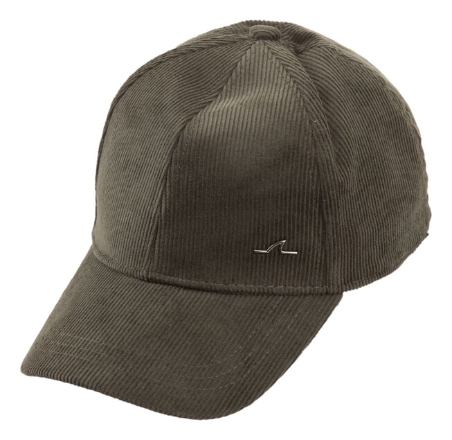 Paul & Shark Shark Fin Corduroy Baseball Cap Forest Night