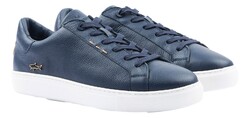 Paul & Shark Shark Icon Tumbled Leather Sneakers Shoes Dark Evening Blue