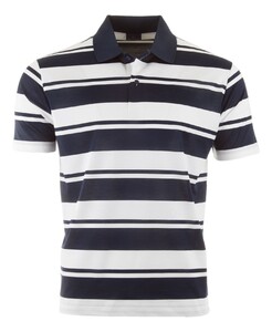 Paul & Shark Shark Tag Double Mercerised Jersey Cotton Polo Wit-Blauw