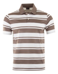 Paul & Shark Shark Tag Double Mercerised Jersey Cotton Polo Wit-Donkerbruin