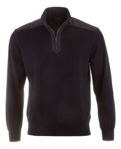 Paul & Shark Shark Tag Merino Extrafine Half Zip Trui Donker Blauw
