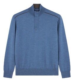 Paul & Shark Shark Tag Merino Extrafine Half Zip Trui Vintage Indigo