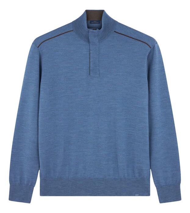 Paul & Shark Shark Tag Merino Extrafine Half Zip Trui Vintage Indigo