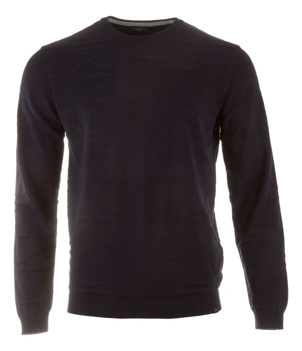 Paul & Shark Shark Tag Monogram Fresco Cotton Crewneck Trui Blauw