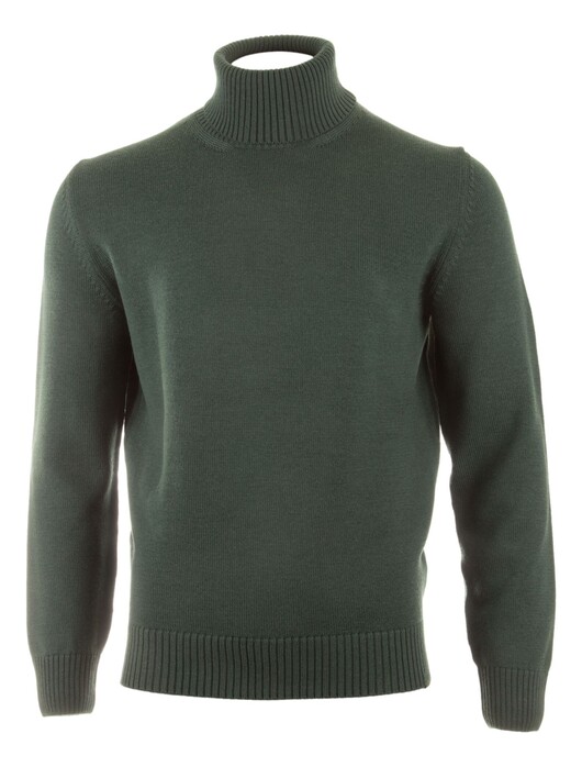 Paul & Shark Shark Tag Soft Cool Touch Wool Turtleneck Trui Garden Green