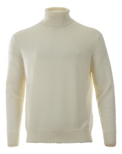 Paul & Shark Shark Tag Soft Cool Touch Wool Turtleneck Trui Off White