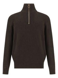 Paul & Shark Shark Tag Tech Wool Half Zip Trui Black Coffee