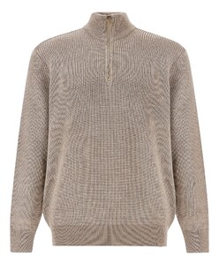 Paul & Shark Shark Tag Tech Wool Half Zip Trui Cobblestone