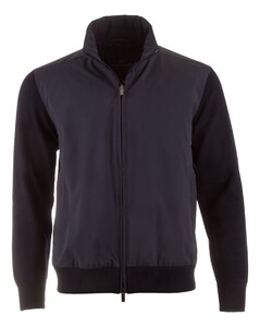 Paul & Shark Shark Tag Typhoon Re4x4 Soft Cool Touch Wool Full Zip Hybrid Cardigan Dark Evening Blue
