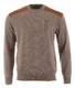 Paul & Shark Shark Tag Velvet Soft Cool Touch Wool Crewneck Trui Driftwood