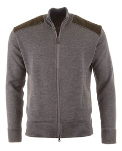 Paul & Shark Shark Tag Velvet Soft Cool Touch Wool Full Zip Cardigan Iron Gate