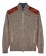 Paul & Shark Shark Tag Velvet Soft Cool Touch Wool Full Zip Vest Driftwood