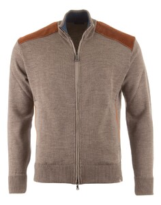 Paul & Shark Shark Tag Velvet Soft Cool Touch Wool Full Zip Vest Driftwood
