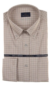 Paul & Shark Silver Collection Texture Cotton Shirt Overhemd Wit-Beige