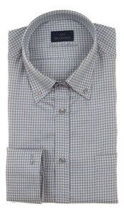 Paul & Shark Silver Collection Texture Cotton Shirt White-Blue