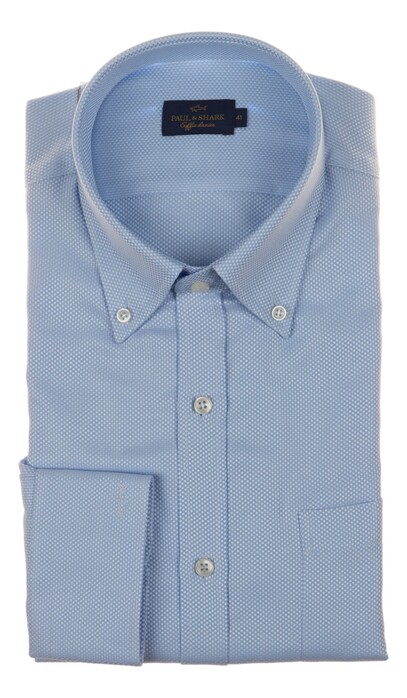 Paul & Shark Soffio Damier Cotton Overhemd Licht Blauw