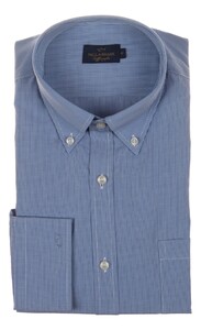 Paul & Shark Soffio Poplin Cotton Check Overhemd Licht Blauw
