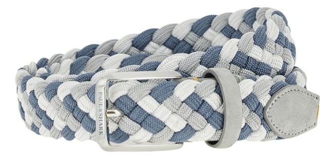 Paul & Shark Suede Trimmed Woven Elastic Belt Licht Blauw - Grijs