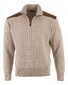 Paul & Shark Suede Wool Cashmere Half Zip Trui Beige