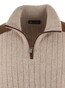 Paul & Shark Suede Wool Cashmere Half Zip Trui Beige