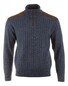 Paul & Shark Suede Wool Cashmere Half Zip Trui Mood Indigo