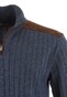 Paul & Shark Suede Wool Cashmere Half Zip Trui Mood Indigo