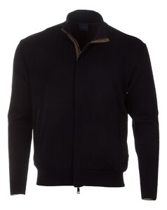 Paul & Shark Summer Wool Full Zip with Alcantara Cardigan Dark Evening Blue