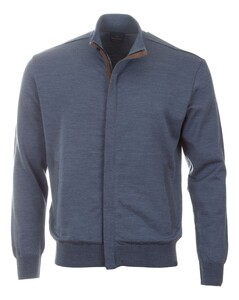Paul & Shark Summer Wool Full Zip with Alcantara Vest Vintage Indigo