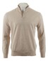 Paul & Shark Summer Wool Half Zip Alcantara Details Trui Almond Milk