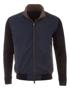 Paul & Shark Summer Wool Knit Hybrid with Full Typhoon Platinum Front Cardigan Dark Evening Blue