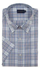 Paul & Shark Supima Cotton Check Shirt Light Blue