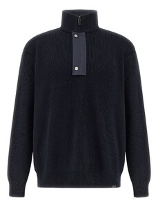 Paul & Shark Tech Wool Half Zip Sweater With Typhoon Re4x4 Details Pullover Dark Evening Blue
