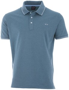 Paul & Shark Tipped Melange Polo Denim Blue