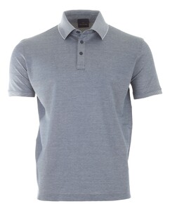 Paul & Shark Two Tone Cotton Piqué Polo Midden Blauw