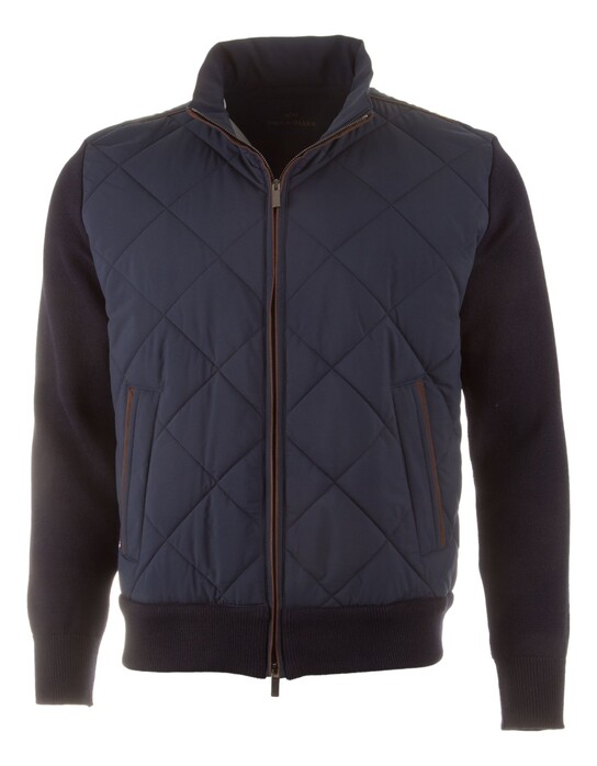 Paul & Shark Typhoon Platinum Sofft Cool Touch Wool Full Zip Vest Donker Blauw