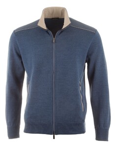 Paul & Shark Typhoon Platinum Soft Cool Touch Wool Full Zip Cardigan Vintage Indigo