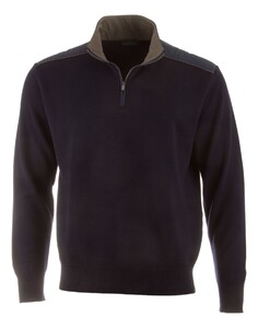 Paul & Shark Typhoon Platinum Soft Cool Touch Wool Half Zip Trui Donker Blauw