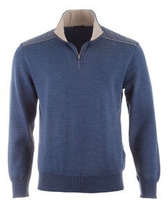 Paul & Shark Typhoon Platinum Soft Cool Touch Wool Half Zip Trui Vintage Indigo
