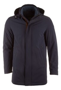 Paul & Shark Typhoon Re 4x4 Stretch Carcoat With Suede and Shark Fin Jack Donker Blauw