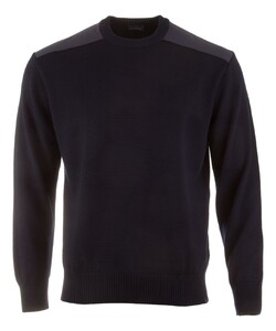 Paul & Shark Typhoon Re4x4 Soft Cool Touch Wool Crewneck Trui Donker Blauw